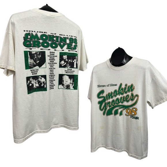 1998 RARE OG Smokin Grooves Tour Rap Concert T Shirt / Men’s Large *